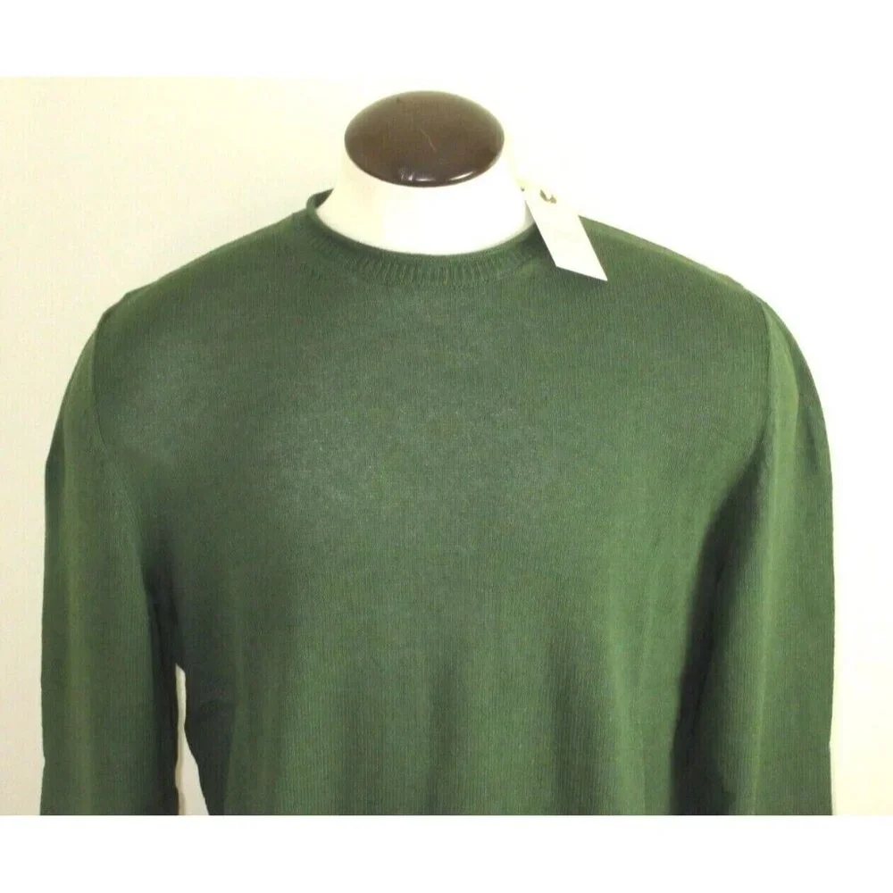 Oobe Brand Men's Howell Crew Neck Cotton Linen Sweater Militaire Green NWT - Picture 5 of 6